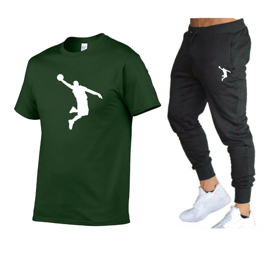hot selling summer t shirt pants set casual brand fitness jogger pants t shirts hip hop fashicon menstracksuit free global shipping