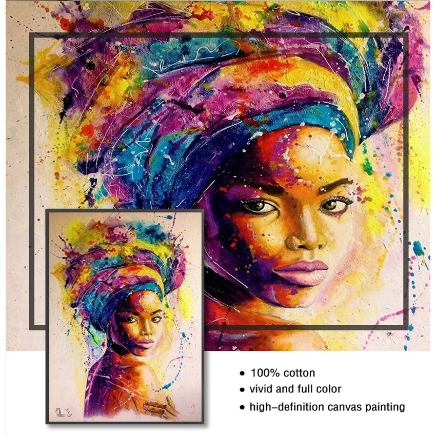 Картина на масляную стену для гостиной Африки женские печатные плакаты