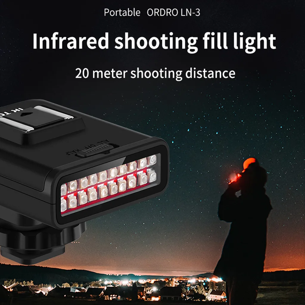 ORDRO LN-3 Studio ИК светодиодный светильник USB Перезаряжаемые инфракрасный Ночное