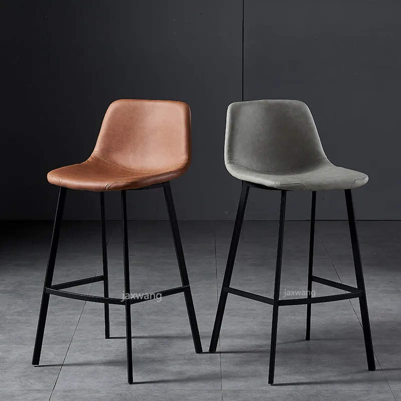 Скандинавский высокий барный стул из кованого железа металлическая спинка для