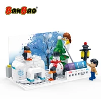 BanBao Four Seasons Winter Pencil vase Photo frame phone holder Building blocks Office tools for Valentines Christmas gifts