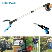 litter reachers foldable long trash clamps grab pick up tool curved handle design factory house garbage pickup grabber tools