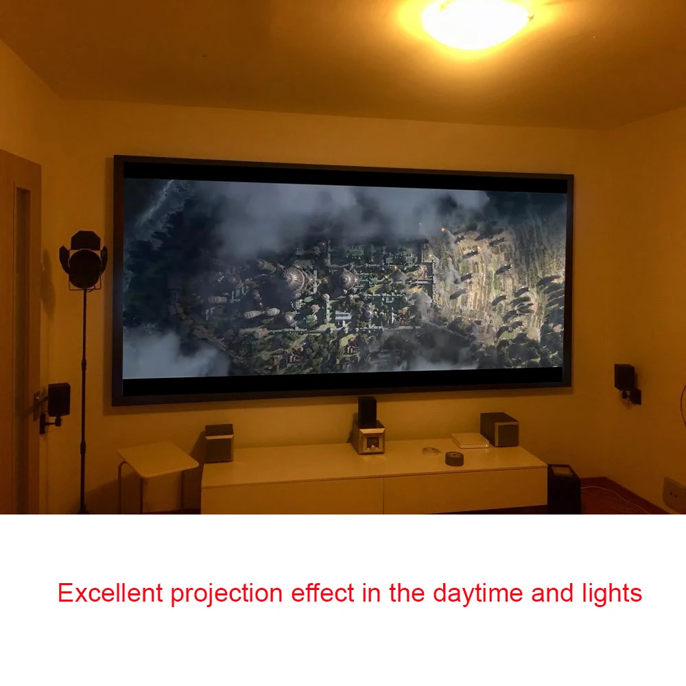 New 16:9 100/120 inch HD Projector Screen Foldable Reflective Fabric Cloth Projection Screen for Home Office DLP LED Screen