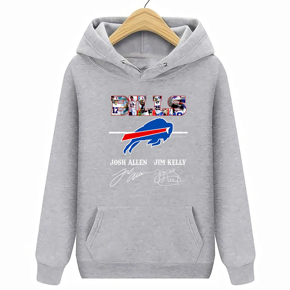 Толстовки с круглым вырезом и принтом Buffalo Bills Josh Allen Jim|Мужские толстовки