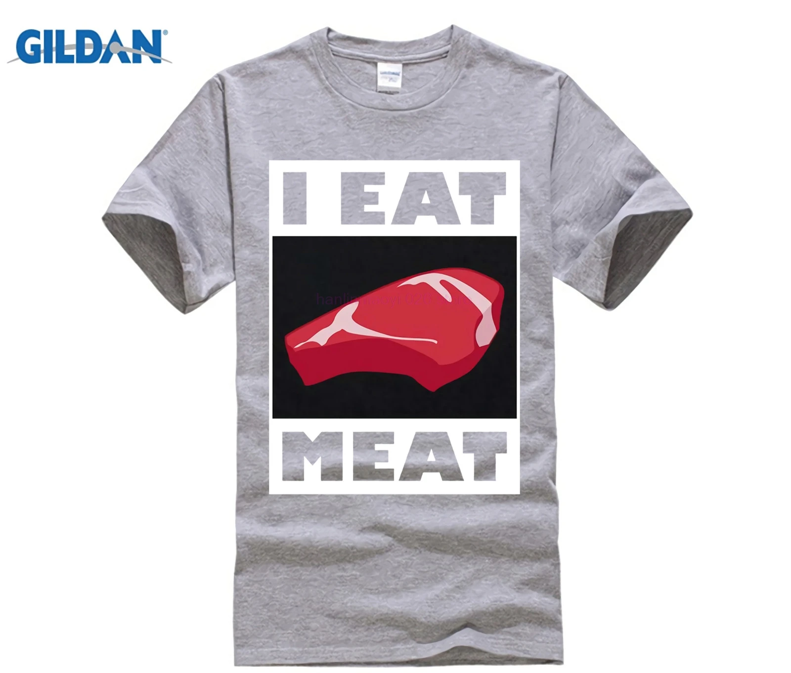 Футболка из 100% хлопка с круглым вырезом и принтом футболка надписью I Eat Meat