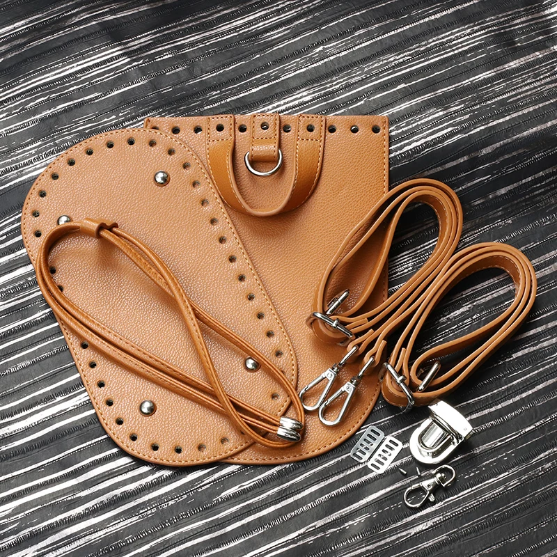 1 Set Handmade Handbag Bag Set Leather Bag Bottoms With Hardware Package Accessories HandBag Shloulder Straps DIY Women Backpack
