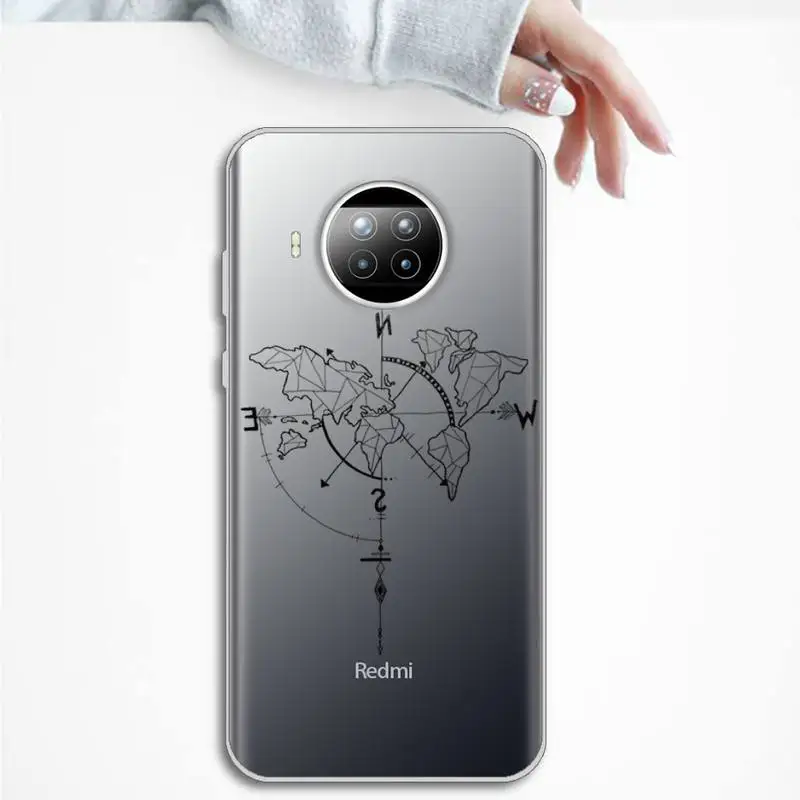

Airplane world map line Phone Case Transparent for Xiaomi mi Redmi note 10 t 8 9 pro lite 11 Samsung S 8 9 10 20 plus ultra