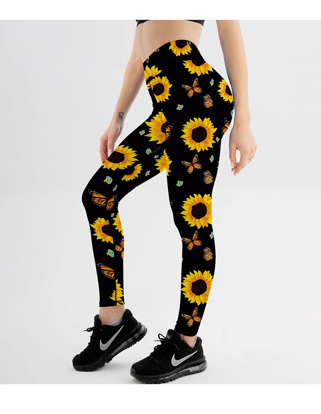 peach lift leggings Sunflower Butter Print High Waist Sports Leggings Push Up Sport Women Fitness Gym Clothing High Elastic Breathable Push Up Pants lularoe leggings