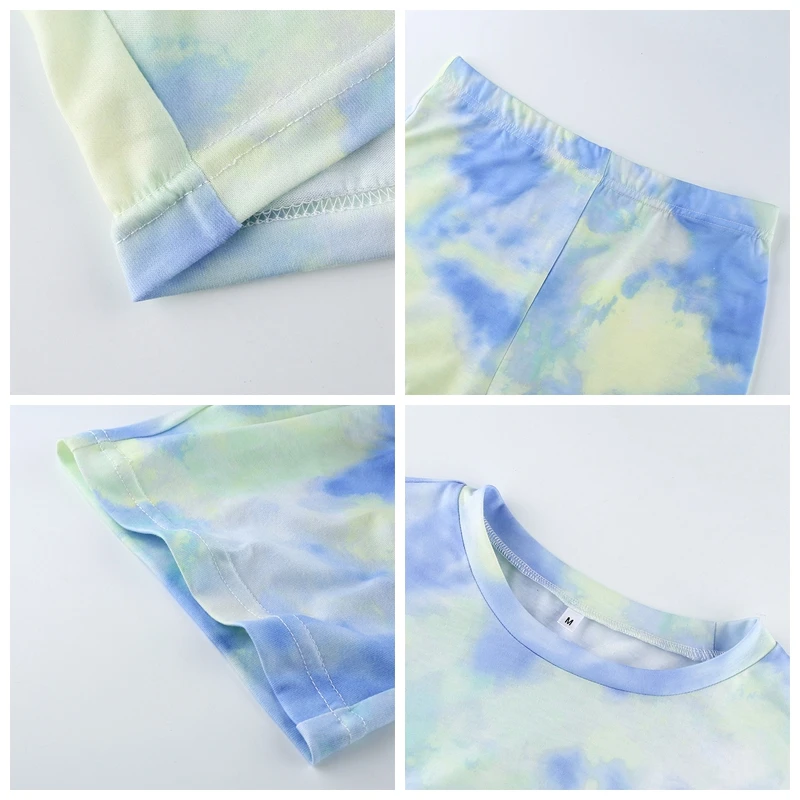 

Tie Dye Print Two Piece Set Women Summer Casual Loose Outfits Jogging Femme Tracksuit Women Fitness Streetwear