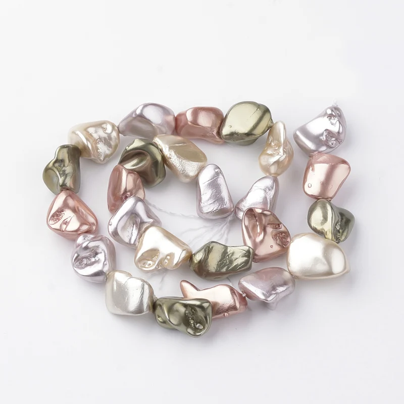 

Natural Keshi AntiqueWhite Pearl Beads Strands Fashion bracelets,15~22x10~21x10~15mm, Hole: 0.8mm; about 23pcs/strand, 15.7" F60