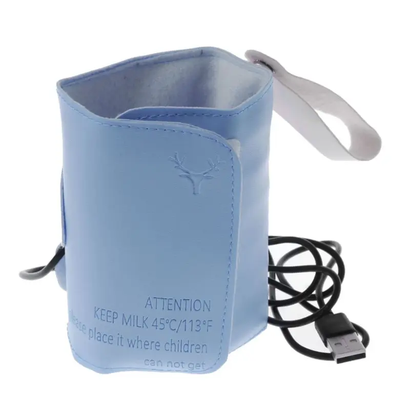

USB Charging Baby Bottle Heated Cover Newborn Baby Bottle Feeding Insulated Bag F3ME
