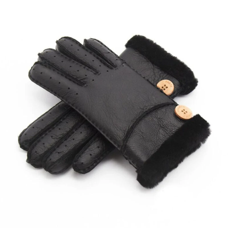 

2020 Winter Woman Gloves Real Sheepskin Fur Mitten Mittens Warm Women's Gloves Best Gifts For Female
