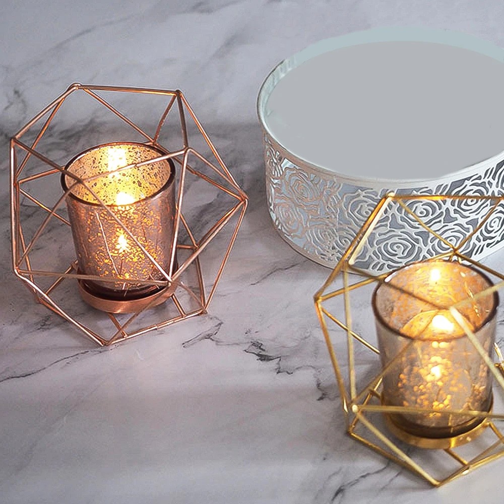 Творческий клетка свечи держатель металлические настольные лампы в форме стенд