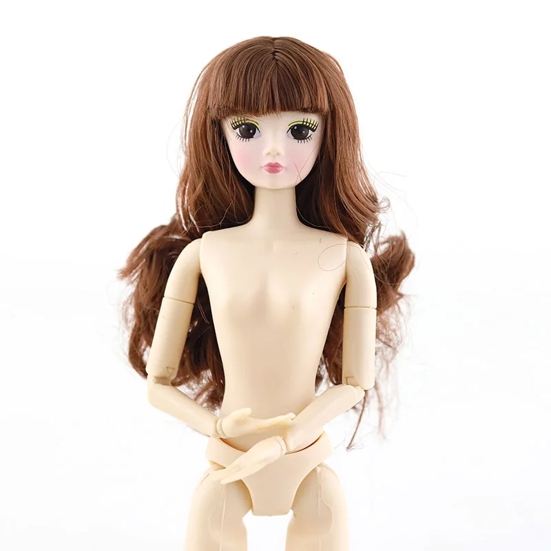 Новинка 30 см подвижные шарнирные куклы bjd игрушки милые 3D большие глаза длинные парики настоящие ресницы Обнаженная кукла голова тело Рождественский подарок для девочек