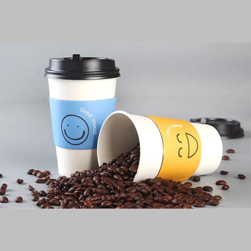 50 шт. утолщенная одноразовая кофейная чашка 400 мл 500 белая молочная чая холодные