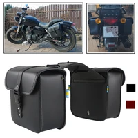 motorcycle pu leather saddlebag luggage tool bags for harley sportster xl883 1200 cafe racer for yamaha tmax530 for bwm r1200gsa