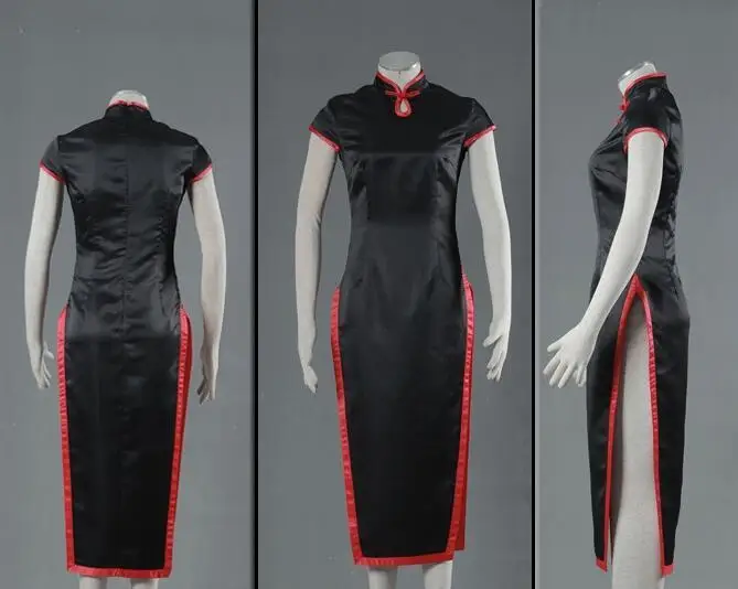 Аниме Косплей Ципао темари костюм Хэллоуин женский элегантный черный китайский