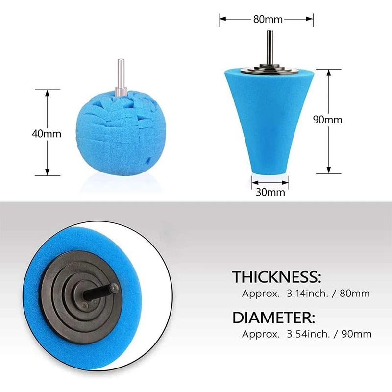 

7Pcs Sponge Polishing Cone Polishing Ball Polishing Wheel with 6 Pcs Polishing Wheel, Buffing Wheel Pad Polishing Column