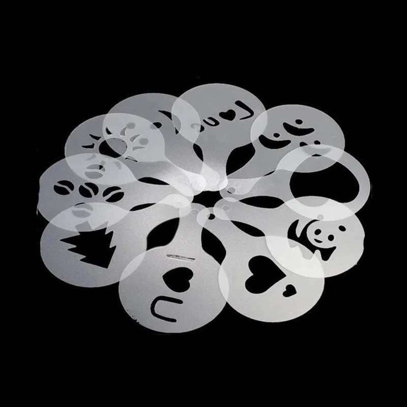 Горячая 16 шт./компл. фэшн капучино Кофе бариста Трафареты шаблон посыпать Цветы Pad