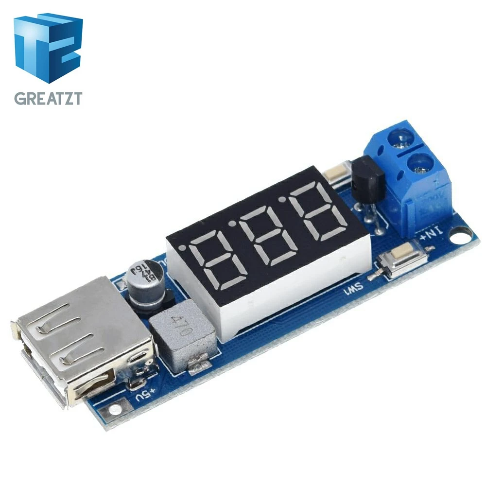 GREATZT DC понижающий модуль двухпроводной вольтметр 5 В зарядное устройство USB или