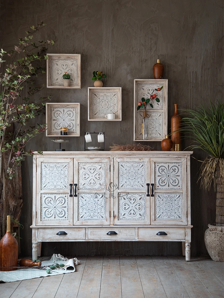 Входной шкаф из массива дерева винтажной гравюры, потертого придания, буфета кровати и завтрака, декорации для гостиной и спальни, шкаф-хранилища.