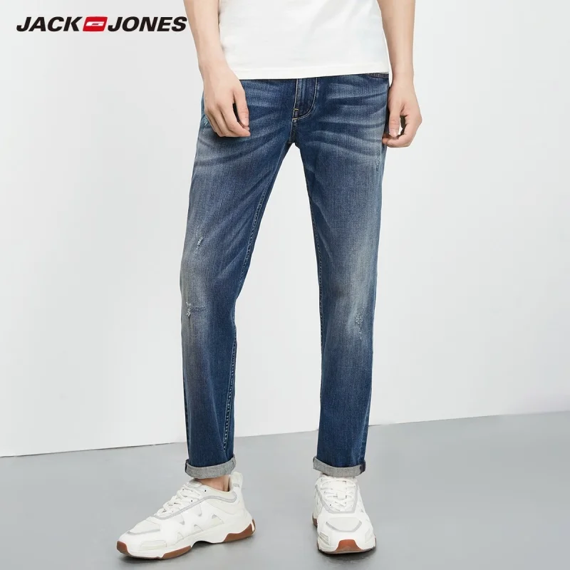 JackJones мужские осенние Стрейчевые зауженные укороченные джинсы модные брюки мужская одежда 218332542 219232506