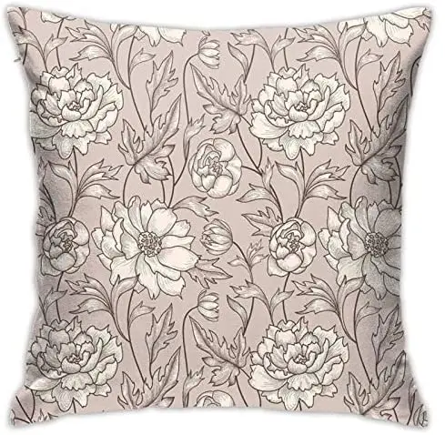 

Personalized Abraction Earth Tones Flower Petals Autumn Flourishing Mother Nature Design Decorative Pillow Cover Printed Zipper