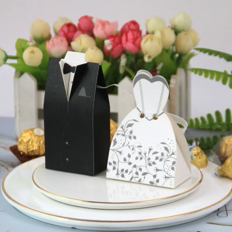 

50pieces Organza Drawstring Bride And Groom Favor And Gift Candy Bag DIY With Ribbon Wedding Decoration Souvenirs Party Supplie