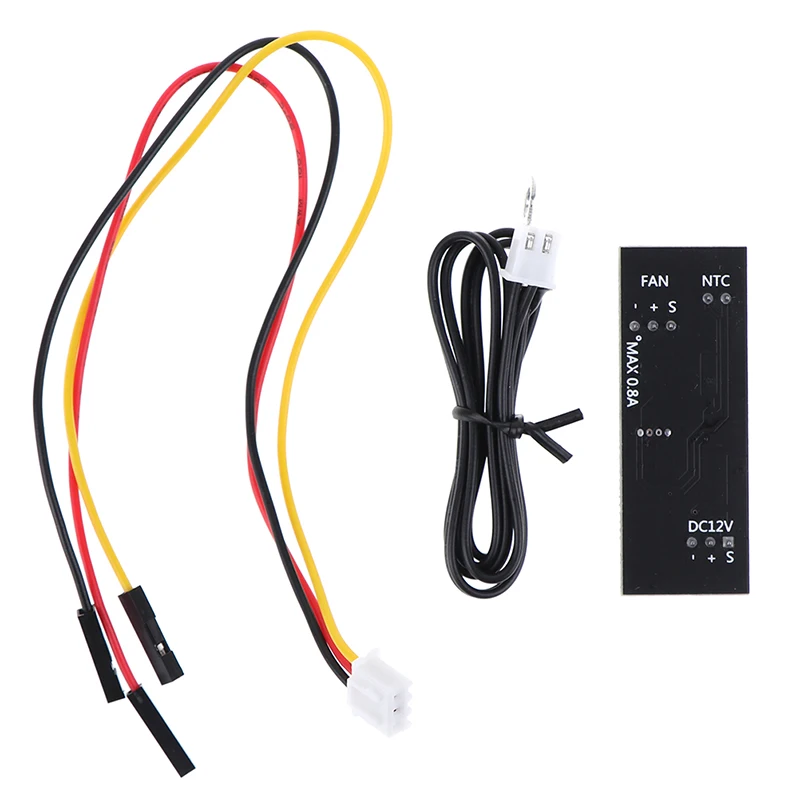 

Single 12V 0.8A DC PWM 2-3 Wire Fan Temperature Control Speed Controller Chassis Computer Noise Reduction Module NTC B 50K 3950