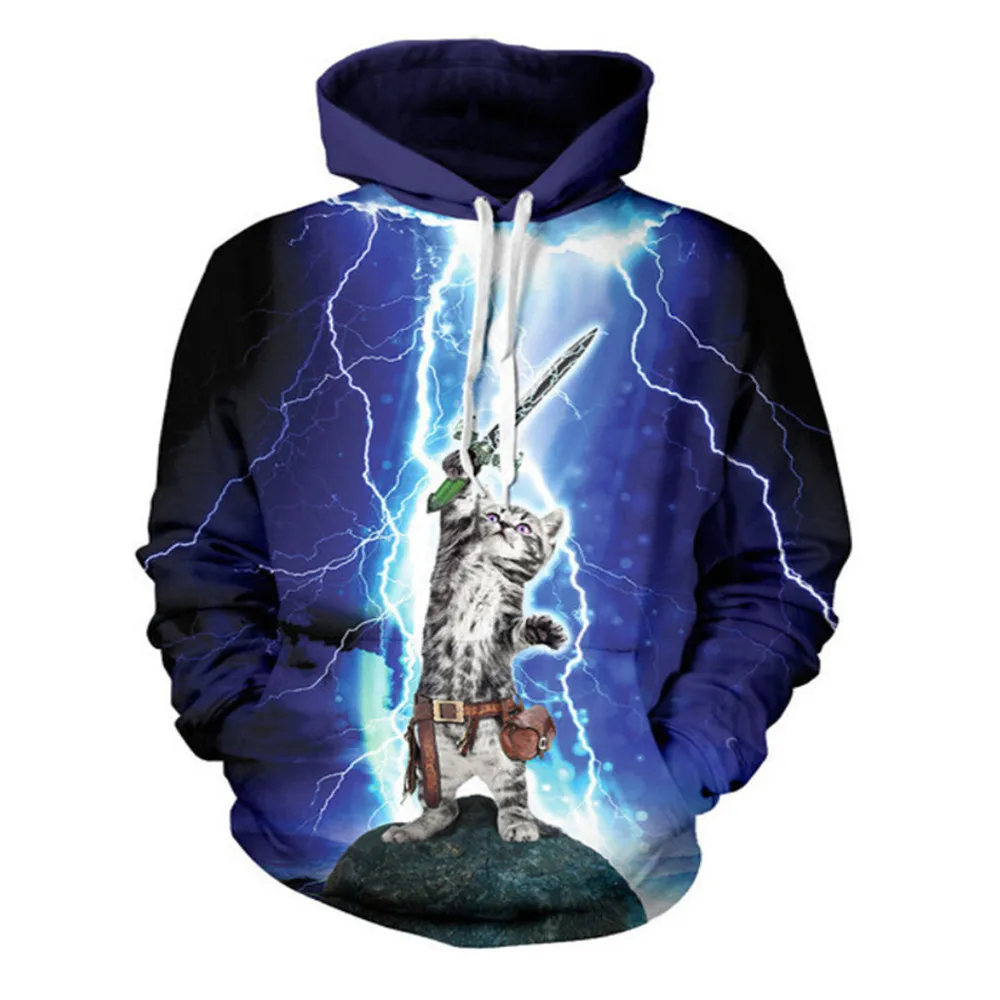 

Spring and Autumn Thundercat Sweatshirt cat lightning thunder 3d hoodie Women Men Sweatshirts harajuku hooded Casual Sweats