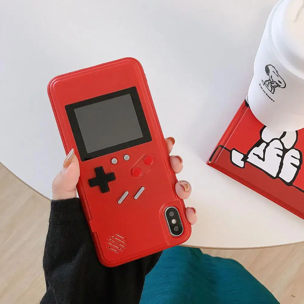 red Полноцветный дисплей GameBoy чехол для телефона для iphone 11 Pro MAX чехол Ретро тетрис игра задняя крышка для iphone XS MAX 6 7 8 plus X XR - Цвет: red