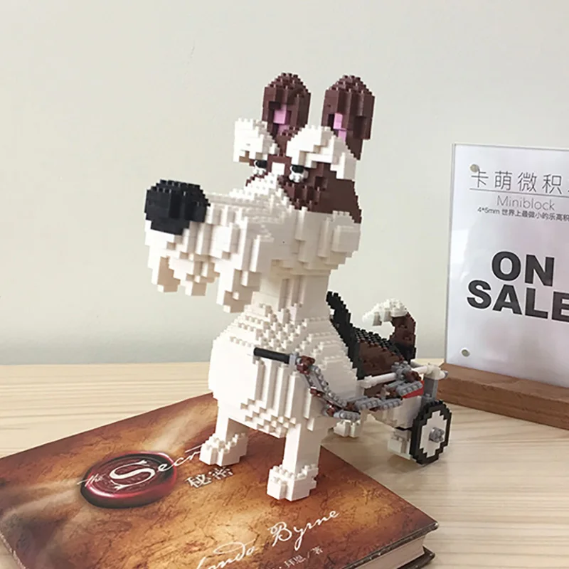 PZX 686-03 животное мир шнауцер собака коляска 3D модель DIY Мини Алмазные блоки кирпичи