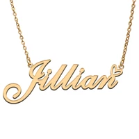love heart jillian name necklace for women stainless steel gold silver nameplate pendant femme mother child girls gift