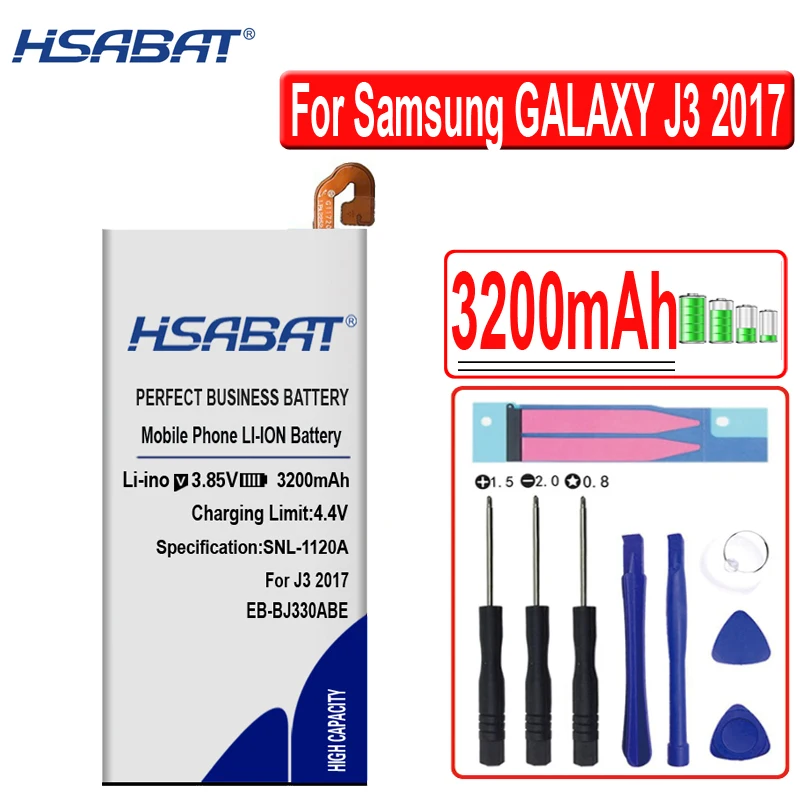 Аккумулятор HSABAT EB BJ330ABE 3200 мАч для Samsung GALAXY J3 2017 SM J330 J3300 Edition|Аккумуляторы мобильных