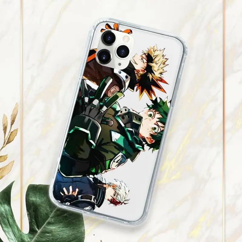 

Anime My deku bakugou Boku no Phone Case Transparent for iPhone 11 12 mini pro XS MAX 7 8 6 6S Plus X 5S SE 2020 XR