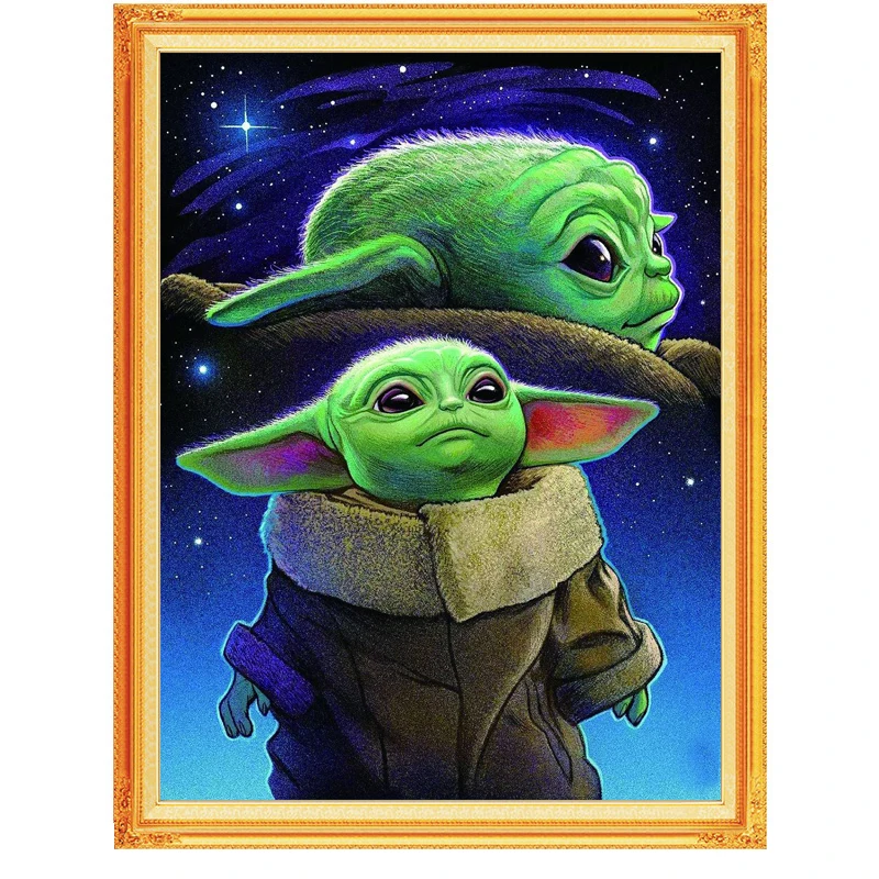 Алмазная вышивка Yoda Grogu полностью круглая 5D сделай сам мандалор украшение для