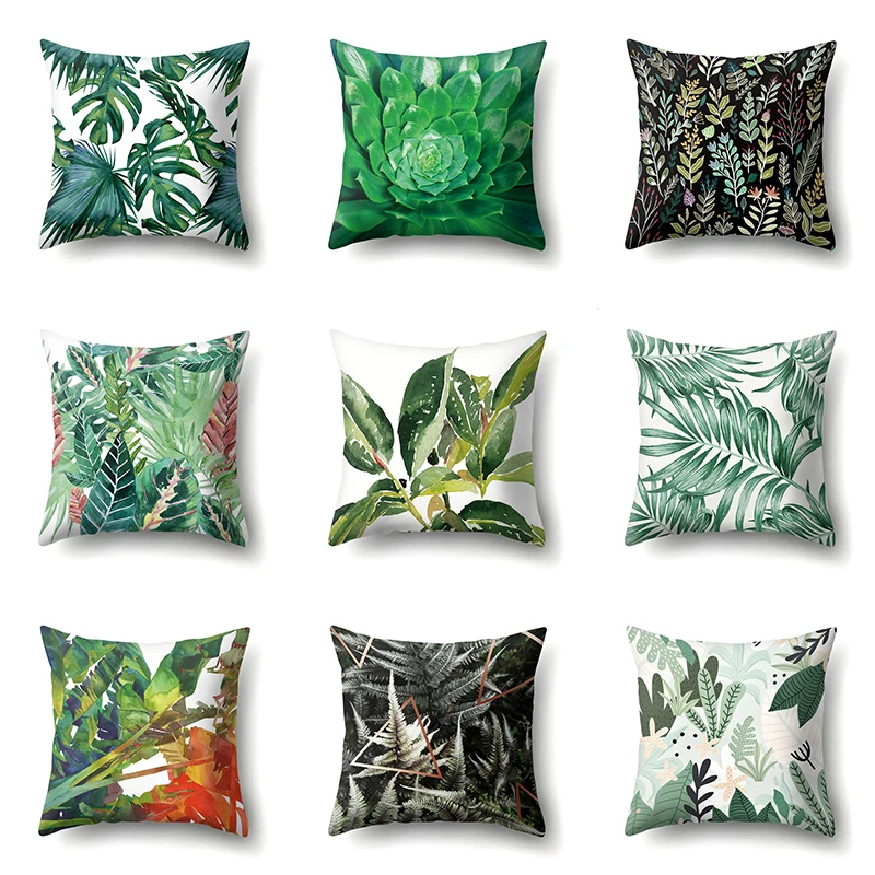 

Наволочка с тропическим листом, с принтом растений, 45*45 см