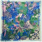 Новинка 100% шелковый шарф женские Большие шали с растениями палантины в джунглях квадратная бандана роскошный платок хиджаб шарф женские шарфы 130 см