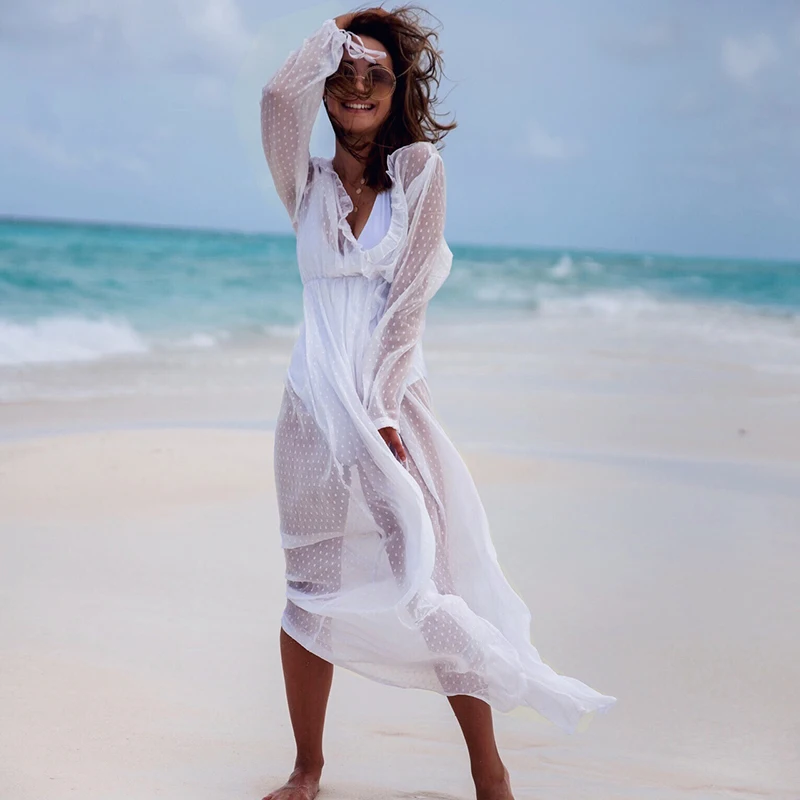 Пикантное бикини Lange шифоновое богемное пляжное платье пляжная одежда 2021|Пляжная