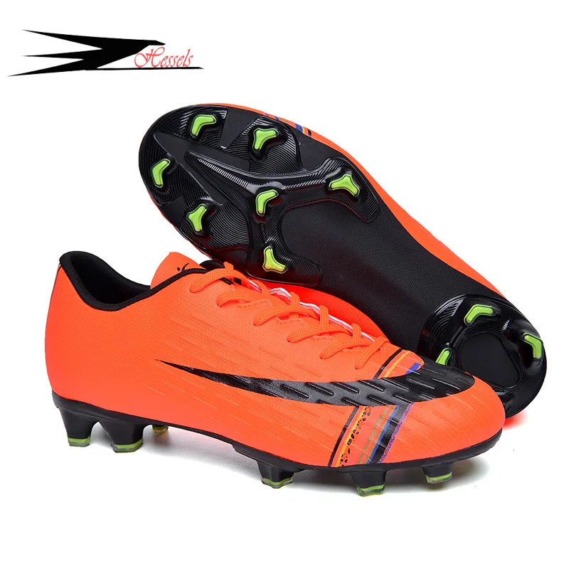 

Men's High Top Training Ankle AG Sole Outdoor Cleats Football Shoes Spike Low-Cut Male Crampon Football Boots Original Cleats