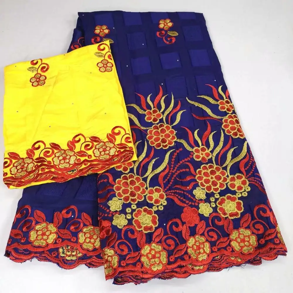 

Beautiful Flowers Designs Green Rhinestones 5 Yards And 2 Yards African Clothes Fabric For Dress Sewing