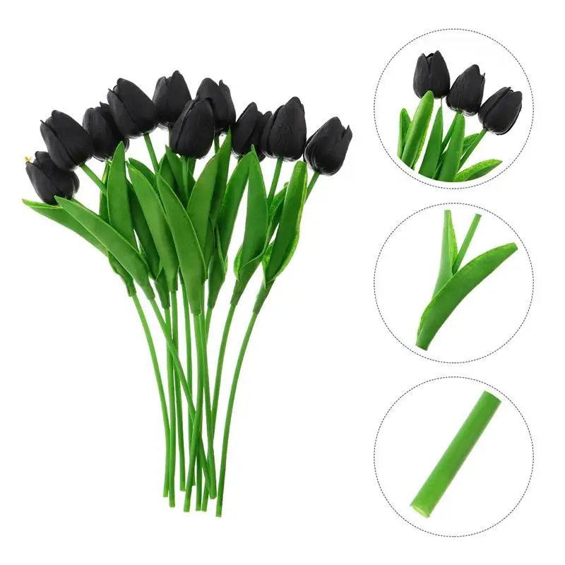 Искусственные тюльпаны 10 шт. настольные украшения черные украшение для дома | Дом