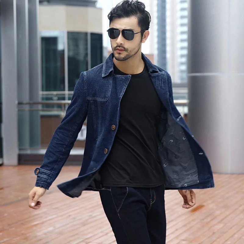 Джинсовая куртка Новинка Весна-Осень Джинсы средней длины с вышивкой внутри