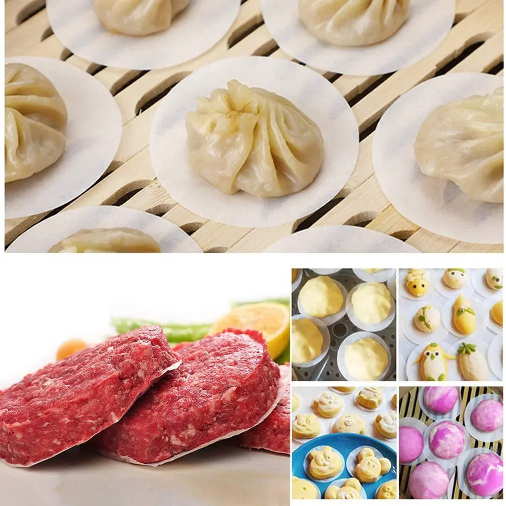 

48/72Pcs/Set 16/20CM Round Baking Paper Double Side Hamburger Press Paper Silicone Oil Paper Patty Pastry BBQ Kitchen Accessory