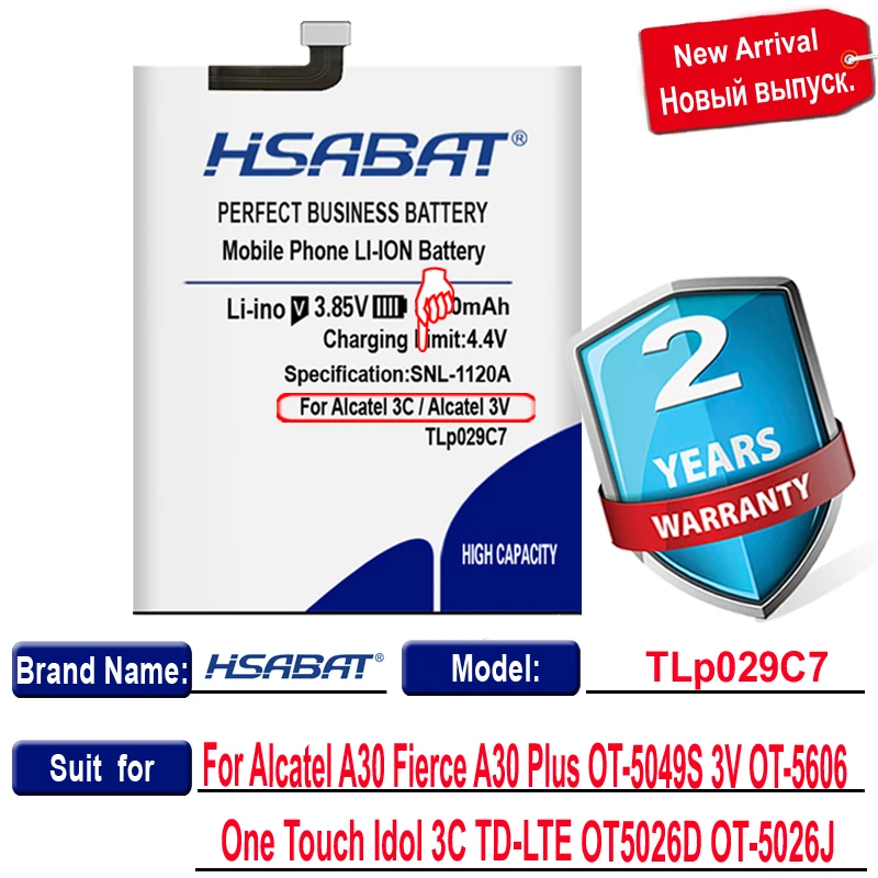 Аккумулятор TLp029C7 для Alcatel 3V One Touch Idol 3C батарея 100% 3500 мАч OT5026D TD-LTE A30 Fierce Plus |
