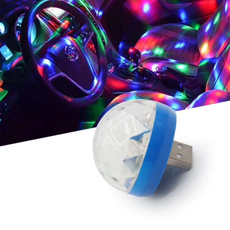 Автомобильный светодиодный декоративный светильник мини RGB атмосферный авто