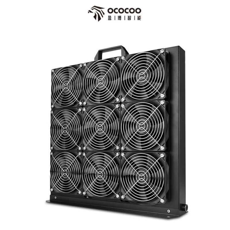 Внешний радиатор OCOCOO, 9 вентиляторов, поддержка регулировки скорости ШИМ, алюминиевый радиатор 220 В, материнская плата, видеокарта, игровой компьютер «сделай сам»