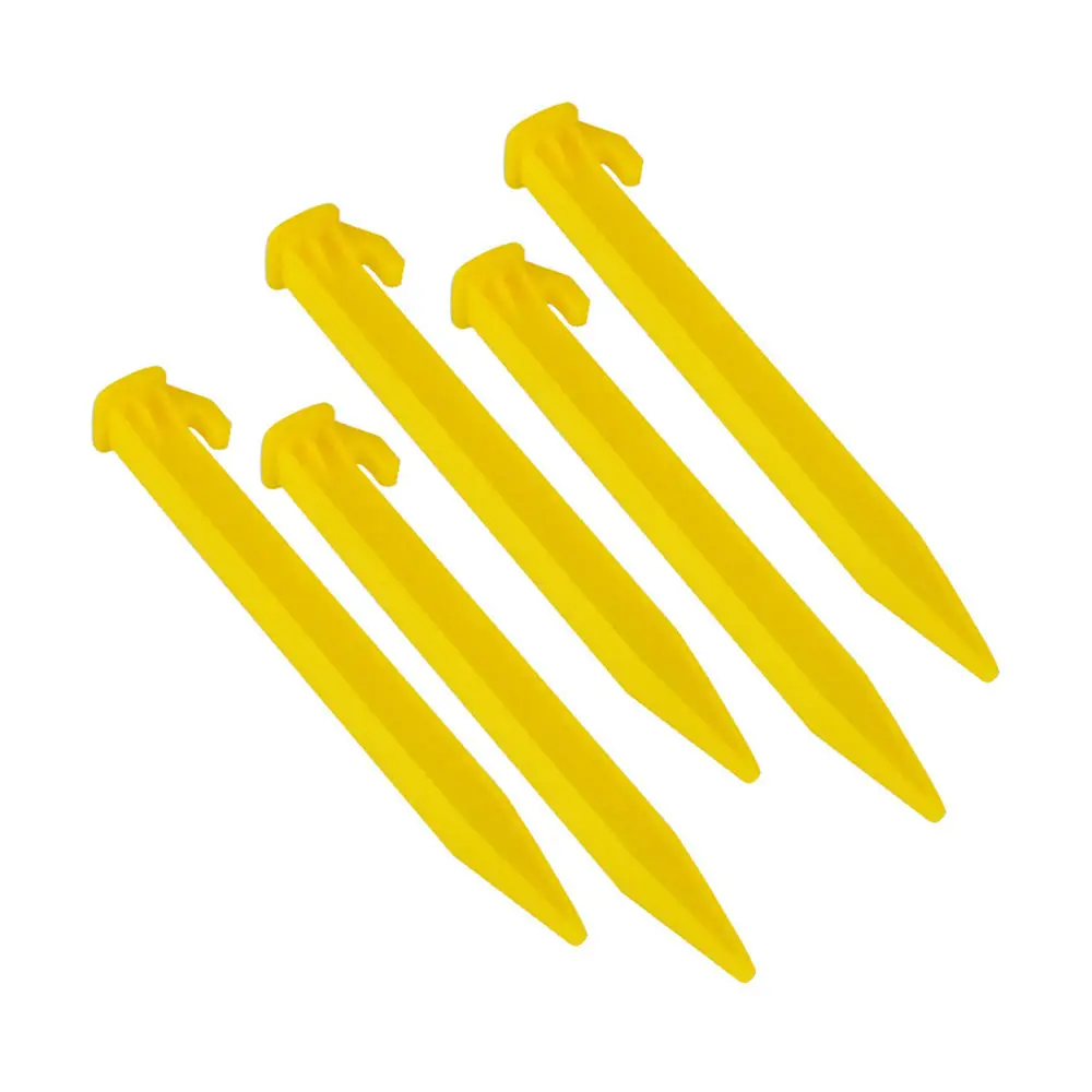 

10Pcs Yellow Plastic Tent Ground Nail Heavy Duty Plastic Tent Sand Ground Pegs Stakes