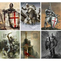 5d diy diamond painting crusader picture of full drill diamond embroidery cross stitch mosaic kit wall decor needlework gift