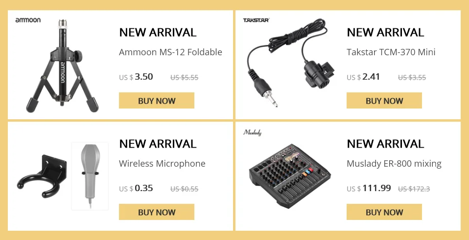 Ammoon MS-12 Складной Настольный Штатив для микрофона, подставка для микрофона, аксессуары для музыкальных инструментов